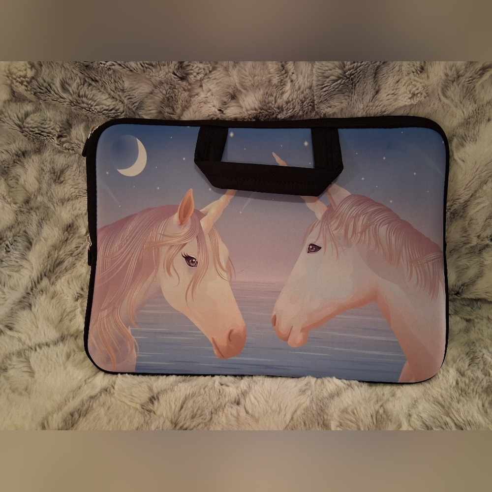 Unicorn Laptop Sleeve with Black Trim